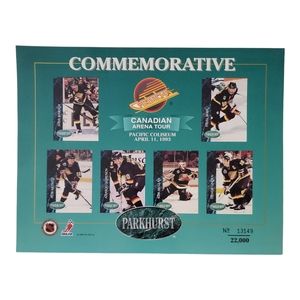 1993 PARKHURST Commemorative Vancouver Canucks Arena Tour Sheet 13149/22000